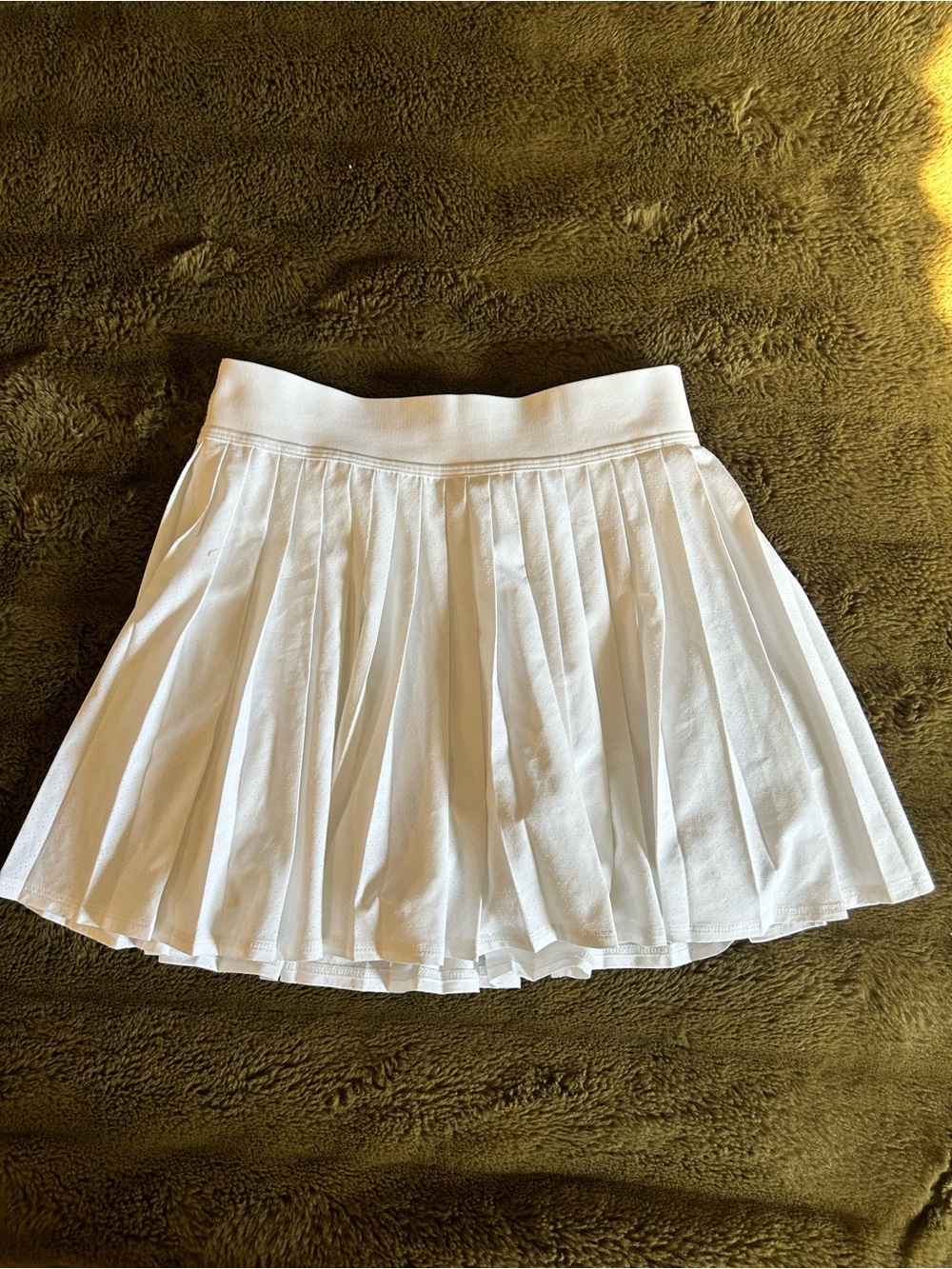 Athleta White Pleated Circle Skirt